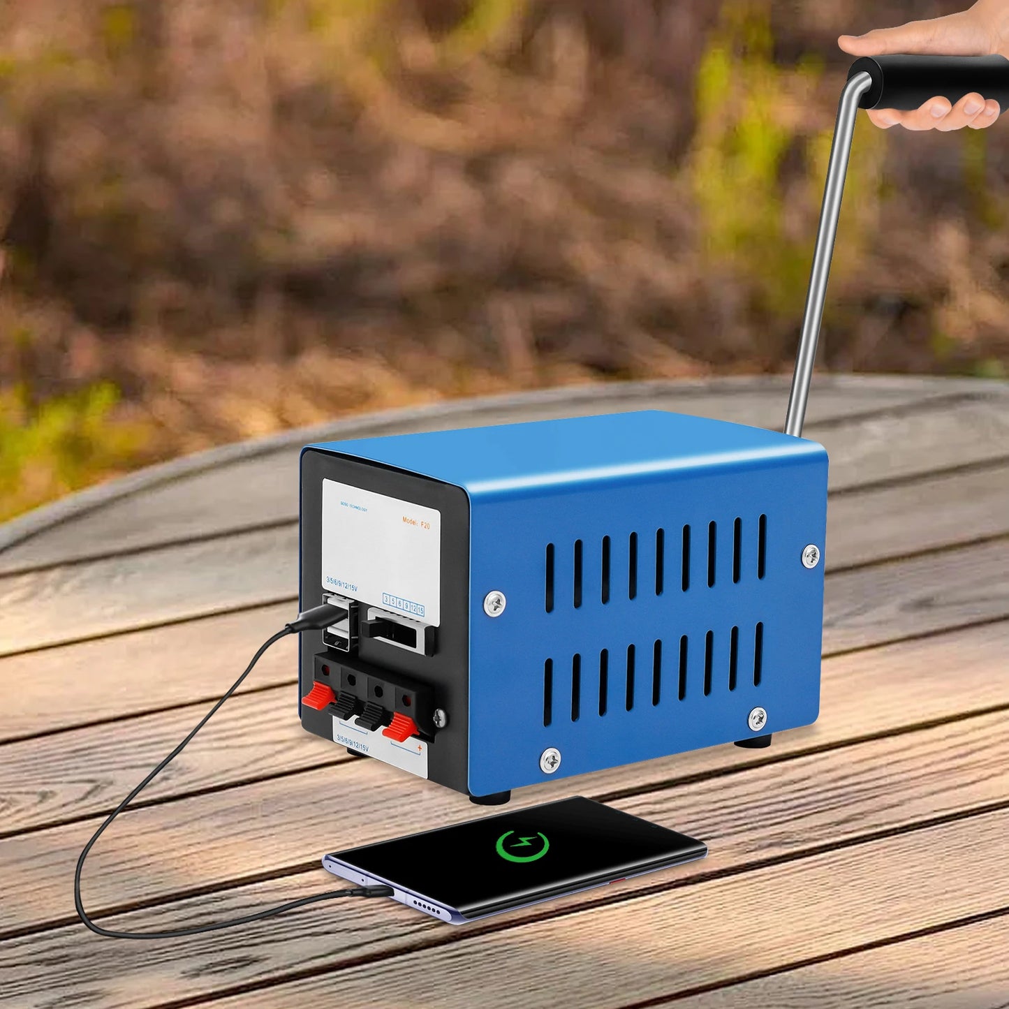 20W Manual Hand Crank Generator Portable Emergency USB Charging Generator for Travel Camping Survial