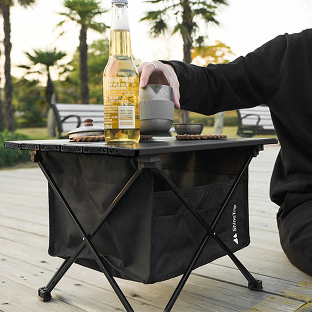 Outdoor Folding Table Sundry Storage Shelf Bag Waterproof Oxford Fabric Under Table Storage Bag For Camping Picnic Accessories