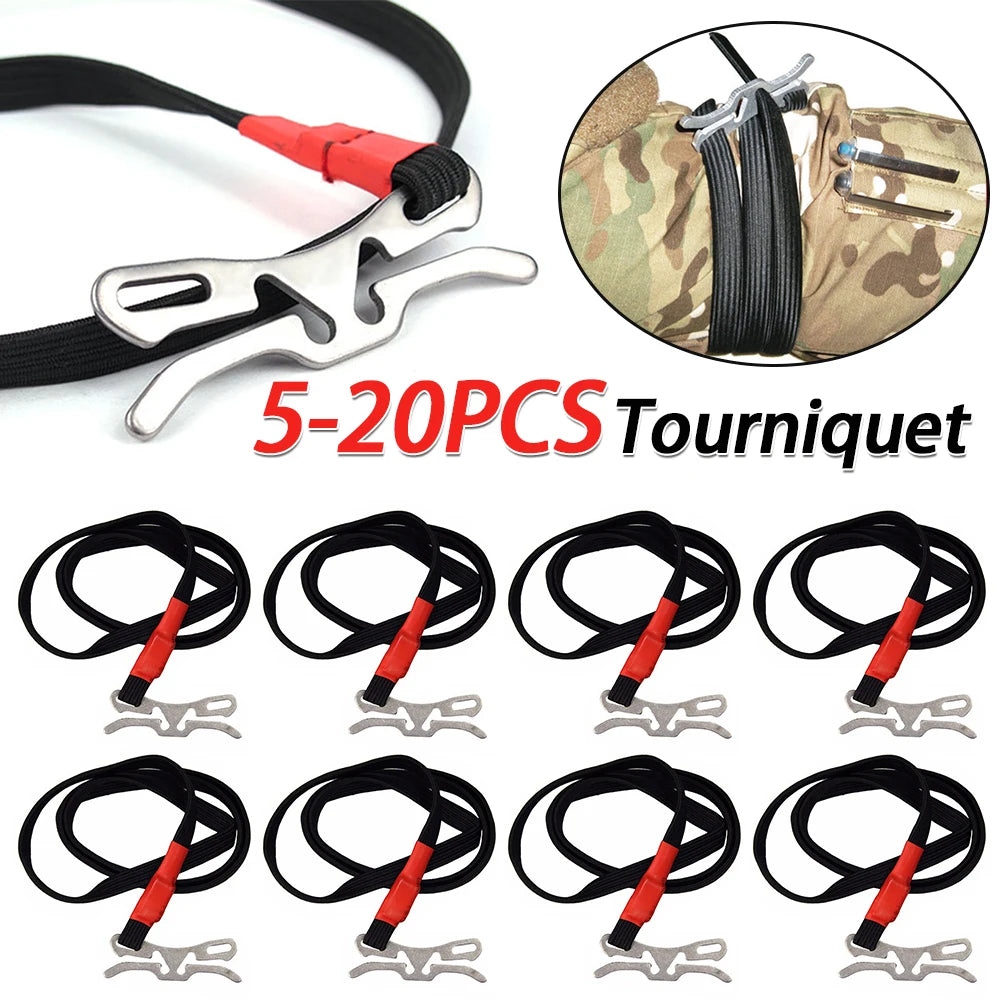 5-20PCS First Aid Elastic Ropes Fast Hemostasis EDC Tourniquet Tools Belt Survival Equipment Combat Application Outdoor EDC Gear