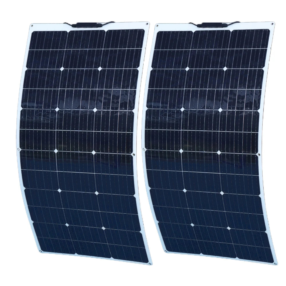 200W 100W Mono Flexible Solar Panel 20A/10A Solar Controller Module for Car RV Boat Home Roof Vans Camping 12V 24V Solar Battery