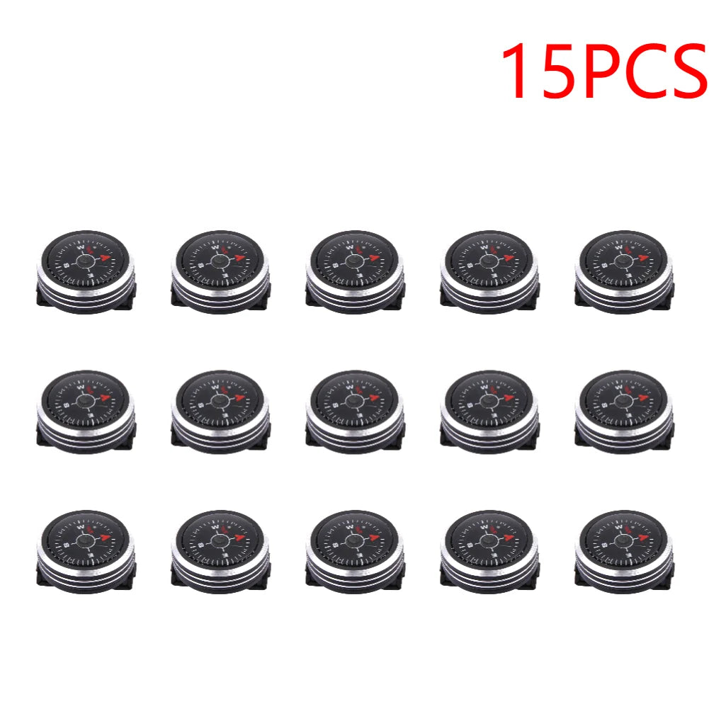 5-20PCS Mini Watch Strap Button Compass Aluminum Alloy Wristwatch Type Navigation Compass Practical Survival Tool for Climbing