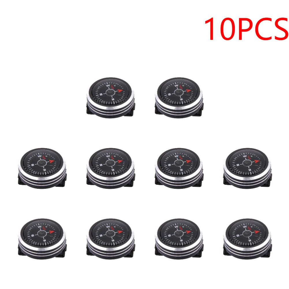 5-20PCS Mini Watch Strap Button Compass Aluminum Alloy Wristwatch Type Navigation Compass Practical Survival Tool for Climbing