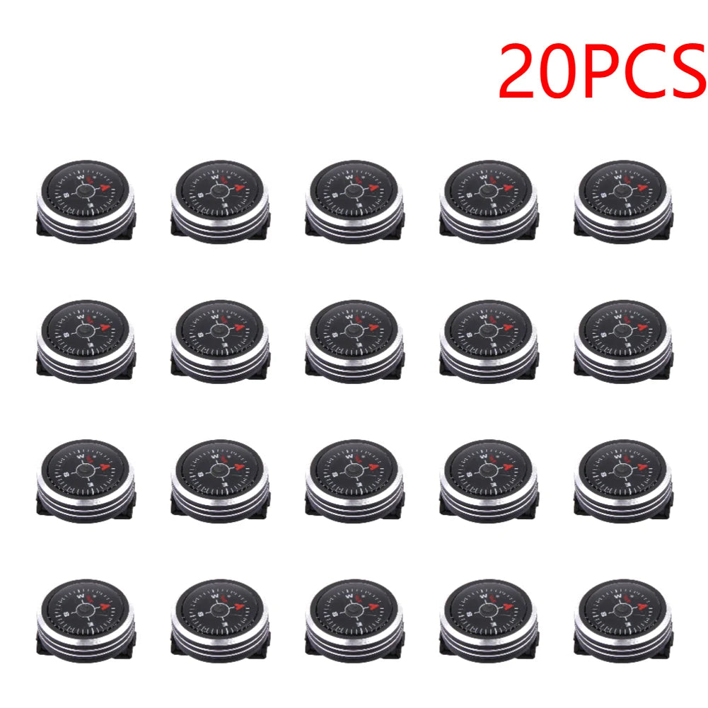 5-20PCS Mini Watch Strap Button Compass Aluminum Alloy Wristwatch Type Navigation Compass Practical Survival Tool for Climbing