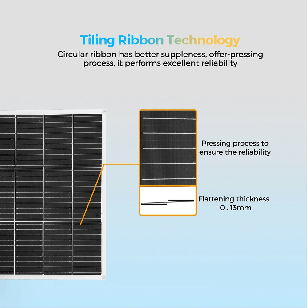 200W 100W Mono Flexible Solar Panel 20A/10A Solar Controller Module for Car RV Boat Home Roof Vans Camping 12V 24V Solar Battery