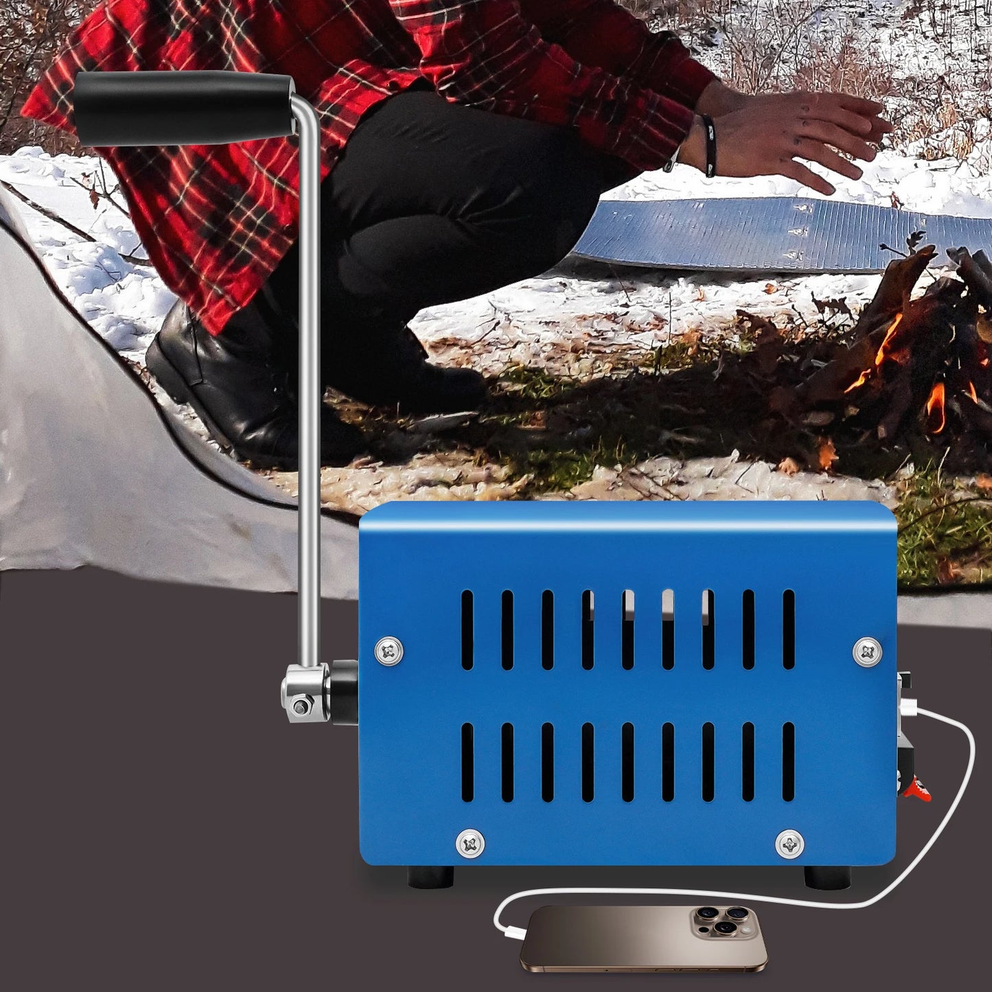 20W Manual Hand Crank Generator Portable Emergency USB Charging Generator for Travel Camping Survial