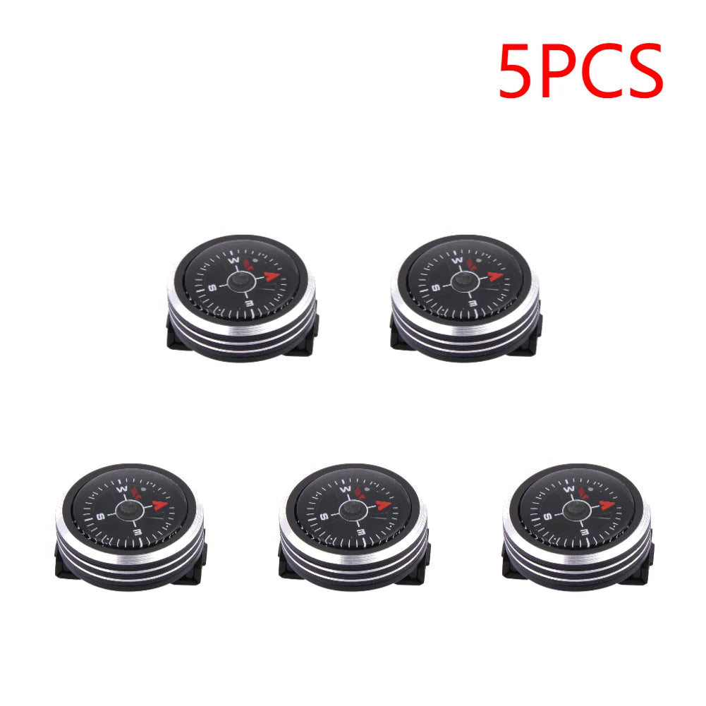 5-20PCS Mini Watch Strap Button Compass Aluminum Alloy Wristwatch Type Navigation Compass Practical Survival Tool for Climbing